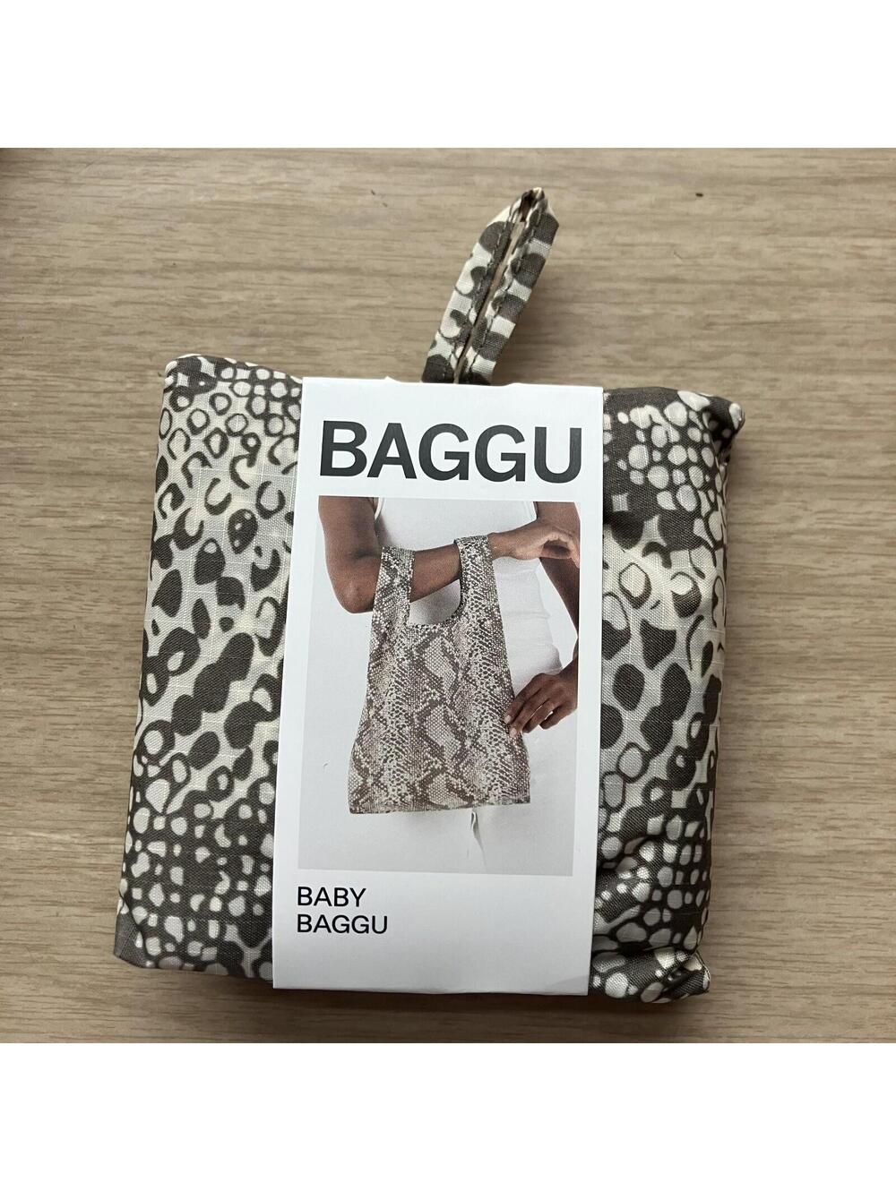 New Baggu Baby Reusable Eco Tote Bag Snakeskin Grunge Cool Punk Glam
